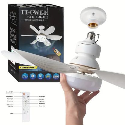 🔥SUMMER SALE - 49% OFF🔥 Bright Cool Ceiling Socket Fan & Light w/ Remote