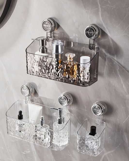 Light Luxury Style Glacier Pattern Suction Cup Shelf