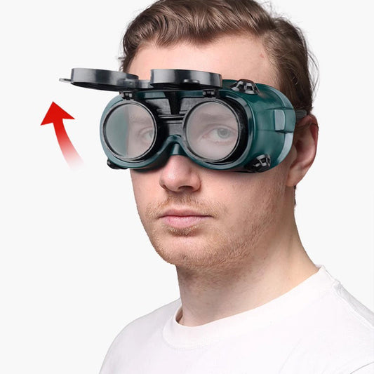 Fold-up welding goggles